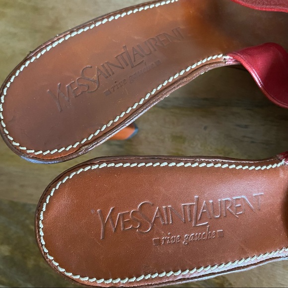 Yves Saint Laurent Red and Brown Heels - Picture 10 of 11